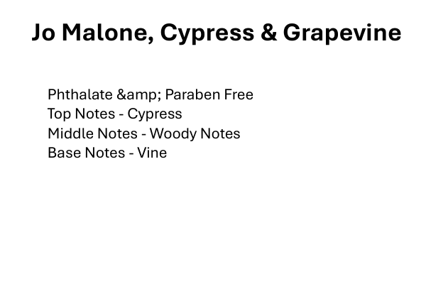 Jo Malone, Cypress & Grapevine Int. Type