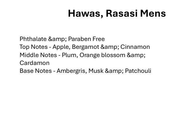 Hawas, Rasasi Men Type