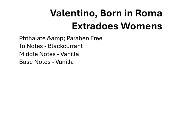Valentino, Born In Roma Extradosed W Type