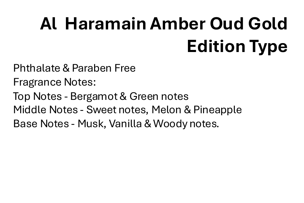 Al Haramain Amber Oud Gold Edition Type
