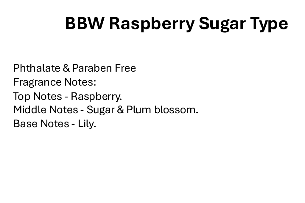 BBW Raspberry Sugar Type