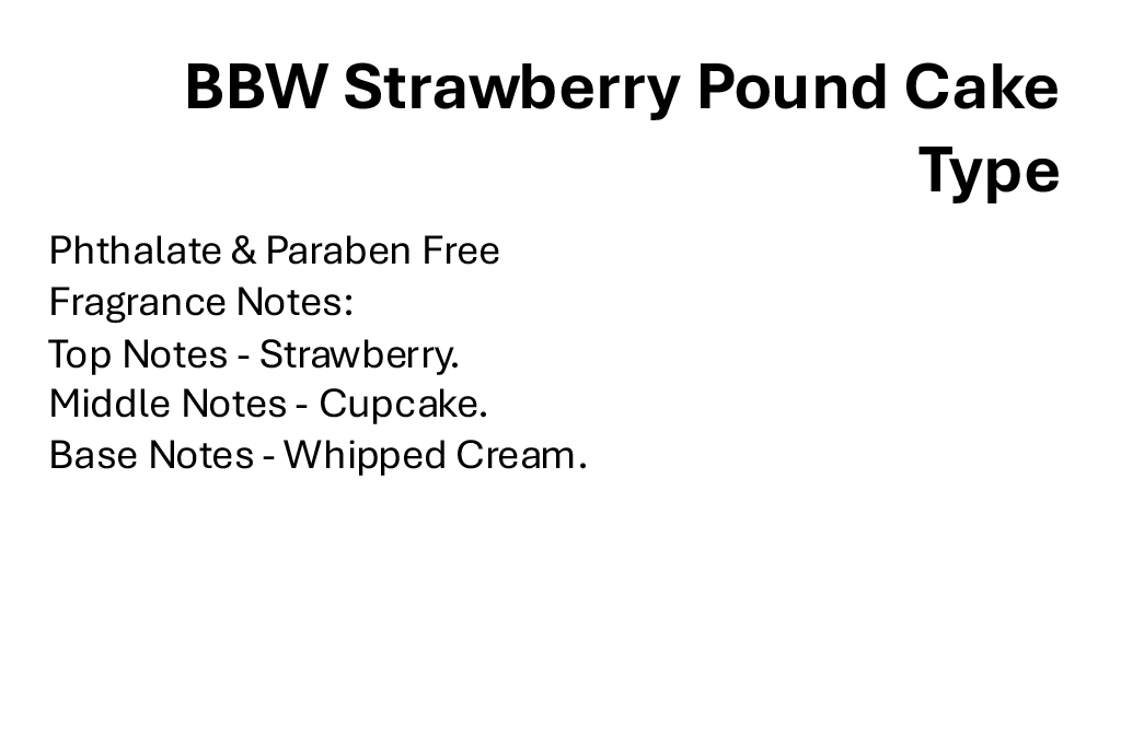 BBW Strawberry Pound Cake Type