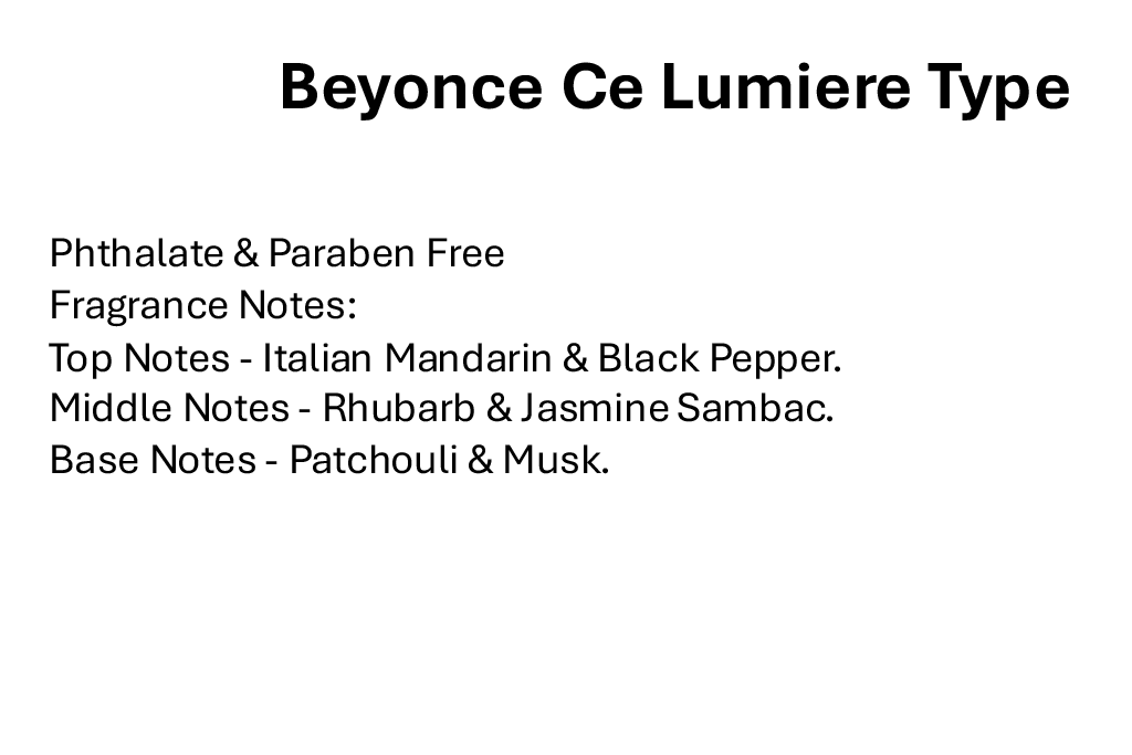Beyonce Ce Lumiere Type