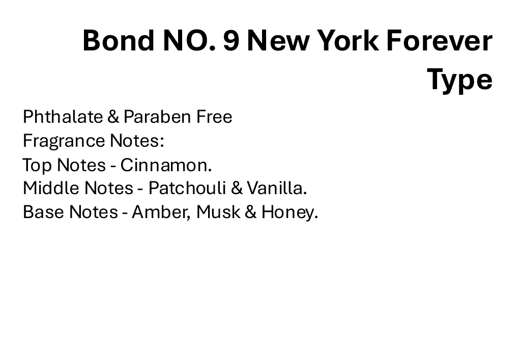 Bond NO. 9 New York Forever Type