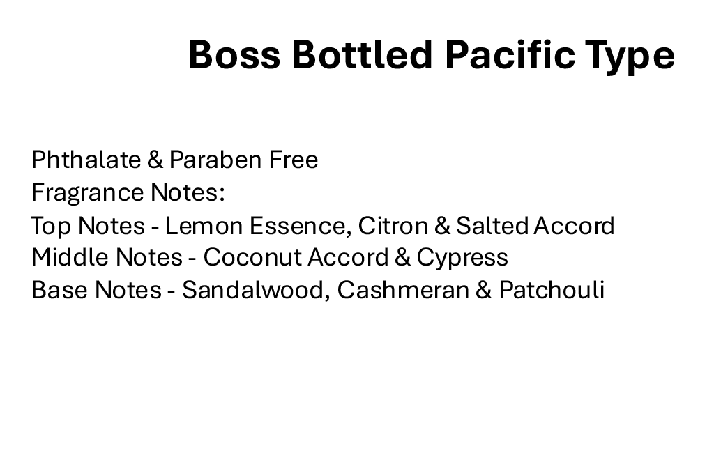 Boss Bottled Pacific Type