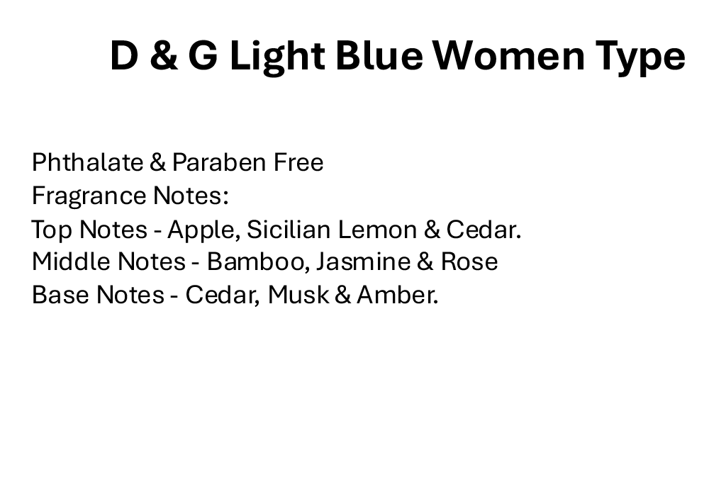 D & G Light Blue Women Type