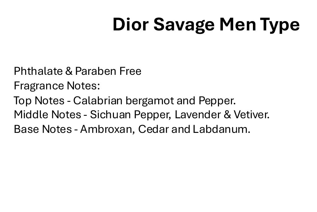 Dior Savage Men Type