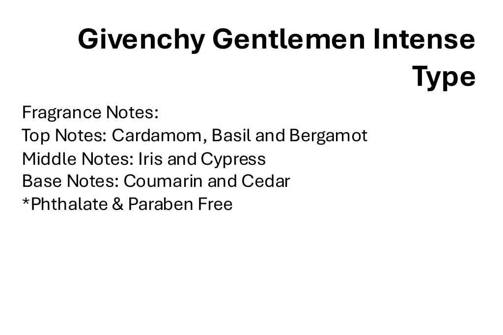 Givenchy Gentlemen Intense Type