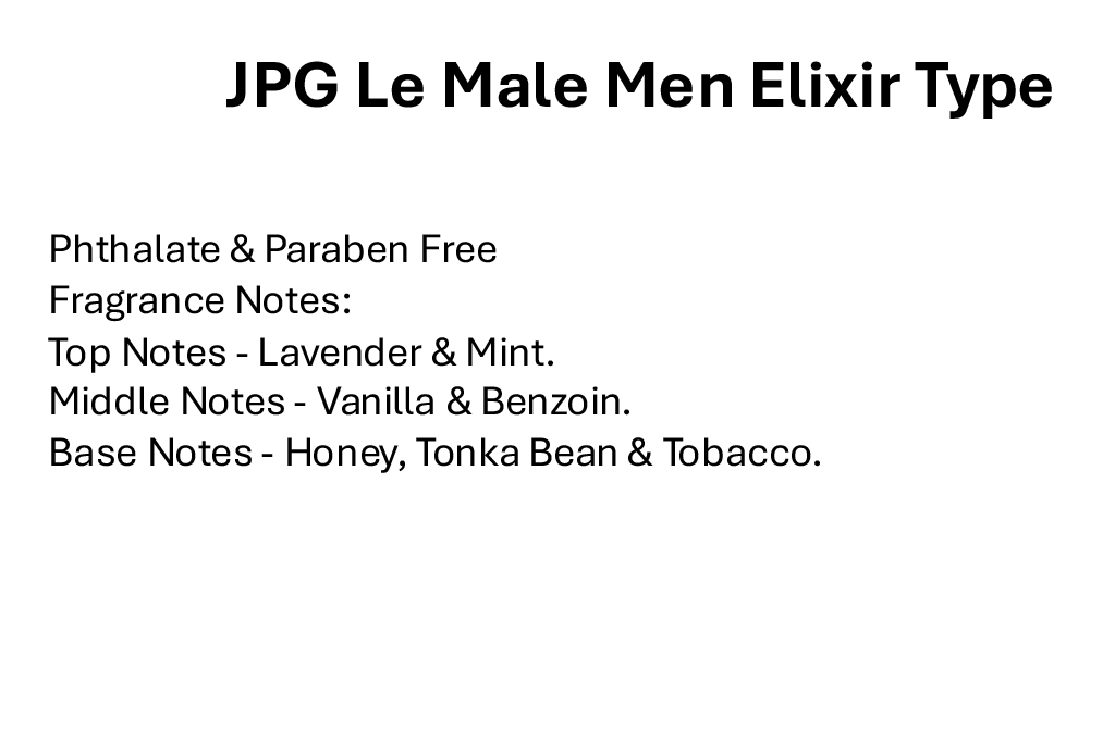 JPG Le Male Men Elixir Type