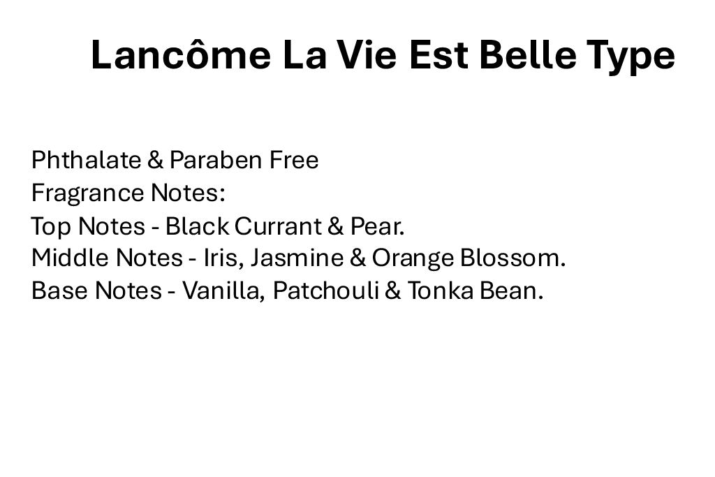 Lancôme La Vie Est Belle Type