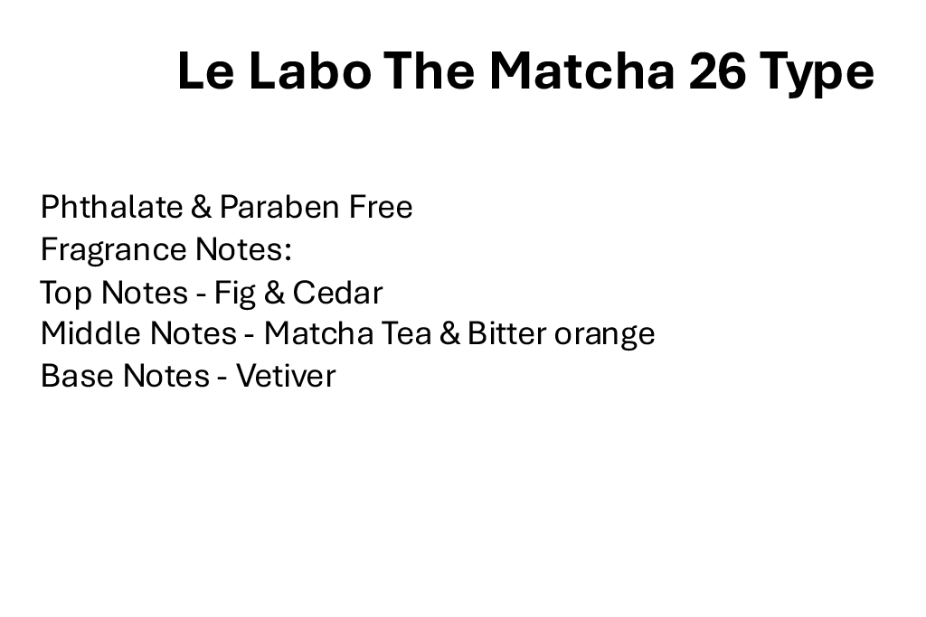 Le Labo The Matcha 26 Type