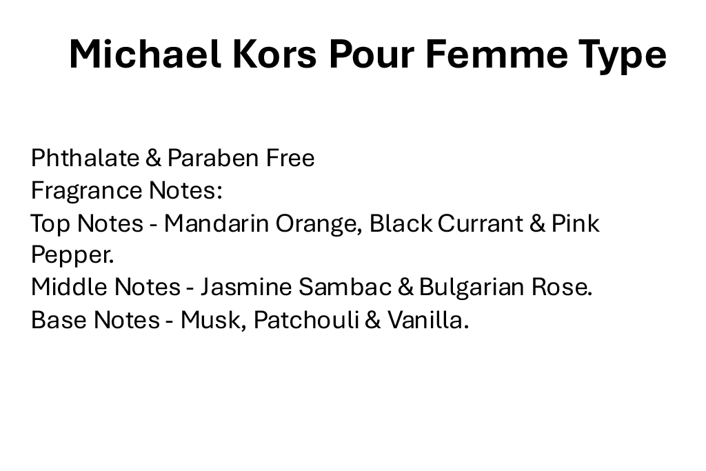 Michael Kors Pour Femme Type