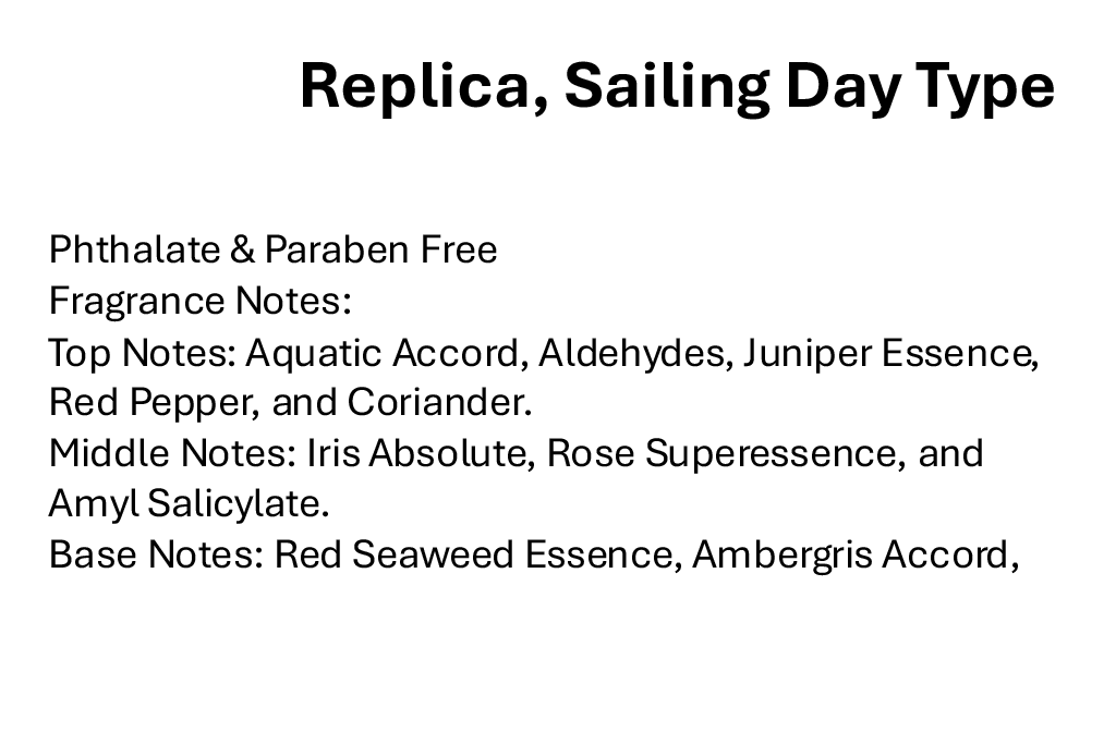 Replica, Sailing Day Type