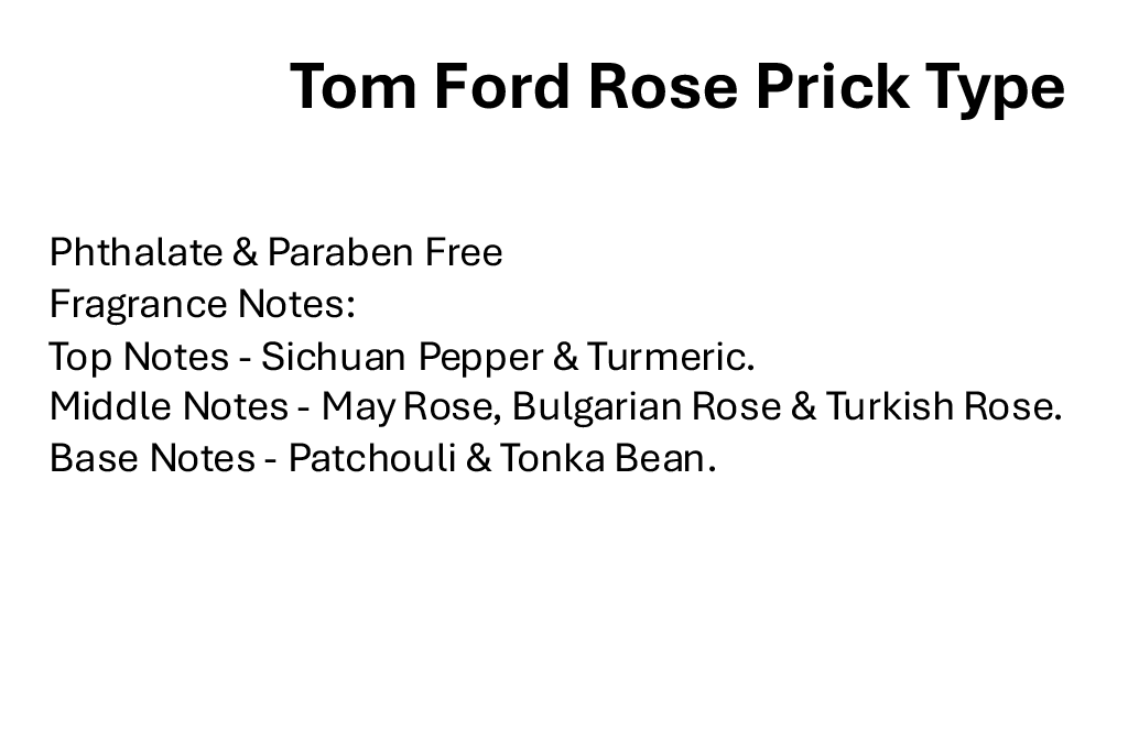 Tom Ford Rose Prick Type