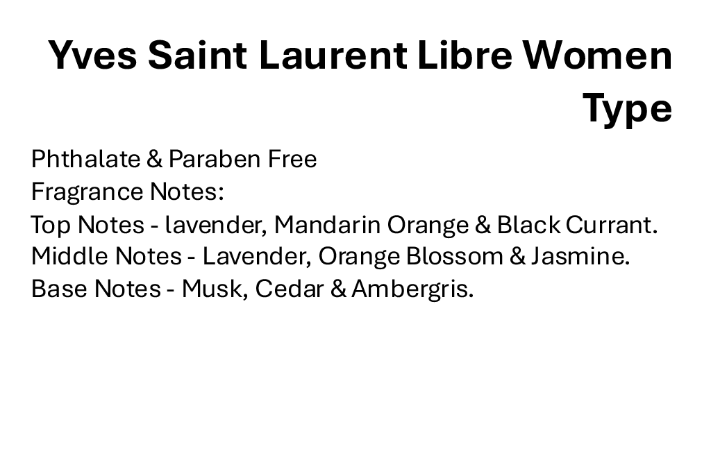 Yves Saint Laurent Libre Women Type